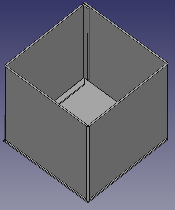 Box designed in FreeCAD 