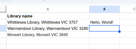 Result of calling `HELLO`