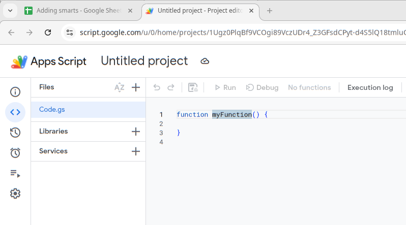 In the App Script environment