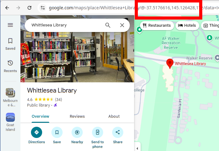 Lat/long inside Maps