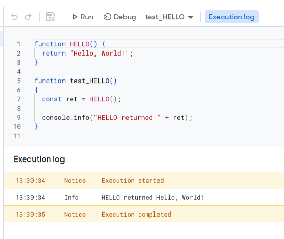 Testing `HELLO`